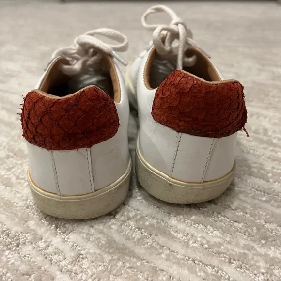 Veja Women’s Esplar Sneaker in White w Burgundy Snakeskin Size 37 - Picture 9 of 12